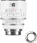 7artisans 35mm T2.1 Infinte Series Professional Manual Full Frame Cine Lens Compatible with PL Bayonet for Photography and Film Production - White