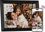 AKImart FRAMEO Digital Photo Frame WiFi 32 GB Digital Photo Frame 10,1 tolli 1280 x 800 IPS LCD puuteekraaniga Smart Cloud Photo Frame automaatse p&ouml;&ouml;rlemisega Momendid Jaga kohe Frameo rakenduse kaudu