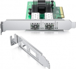 10Gb Ethernet PCIE v&otilde;rgukaart Intel X520-DA2, 82599ES kiip, kaks SFP+ porti, PCIe 2.0x8, 10G v&otilde;rgukaart koos pool- ja t&auml;isk&otilde;rguse klambriga Toetus Windows 7/8/10/Linux/Vmware