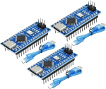 Nano Board Arduino Nano jaoks RUIZHI 3 t&uuml;kki Nano V3 5V 16MHz arendusplaat koos 328P kiibi emaplaatide C-t&uuml;&uuml;pi pistiku ja USB-kaabliga jootetult &uuml;hilduv Arduino Nano'ga