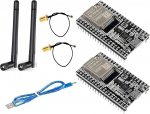 2tk ESP32 DevKitC Core Board ESP32 arendusplaat ESP32-WROOM-32U komplekt Arduino jaoks koos antenni ja kaabliga
