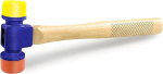 C&T 12oz Gummihammer,Kummist pehme n&auml;oga haamer,D=35mm,Doppelseitig Mit 70&deg;Hartem TPU Und 60&deg;Weichem TPE Spitzen Und Hickory-Holzgriff,F&uuml;r M&ouml;belmontage Fliesenverlegung Und Automobilreparatur