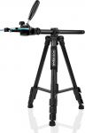 MOJOGEAR 66" 3 in 1 Tripod: Tripod, Monopod and Horizontal Alarm for Top Shooting - With Phone Mount and Carry Case - Mobile Phone Tripod - Camera Tripod - Large Tripod - Black
