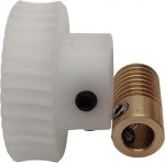 Pinion Gearbox 1 Set 0.5 Module Worm Gear 1:20 Speed Ratio POM Turbine Wheel 3 mm Inner Hole Brass Worm Rod 0.5 m 20T Worm Gear Drive Mechanism (4 mm Bore)