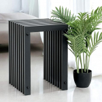 DanDiBo Slat Stool Metal Black Square Base 45 cm Solid Modern Side Table Slats (k&otilde;rgus 45 cm/M)