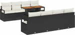 Rantry 9-teiliges Garten Sofa Set mit Kissen Schwarz Poly Rattan Akazie Gartenlounge Model3349683