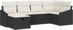 6-teiliges Garten Diivan Set mit Kissen Schwarz Poly Rattan Gartenlounge Model3360608