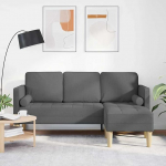 Dunkelgrauer Stoff-Sofa mit Metallrahmen | Modern, bequem & langlebig | F&uuml;r Partys & Chillen Model42001914