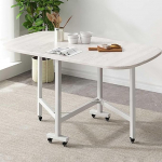 Talumajapidamise pikendatav kokkupandav s&ouml;&ouml;gilaud ratastel ruumi s&auml;&auml;stvale k&ouml;&ouml;gisaarele koos alusega, valge, 120 x 70 cm