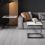 Vopese Tisch Stilvolles 2-teiliges Couchtisch-Set, quadratische Tische in 60*60*45cm & 45*45*40cm, hochgl&auml;nzende Marmoroptik, h&ouml;henverstellbare F&uuml;&szlig;e, bis 30kg belastbar,Hochglanz-Kombi-Couchtisch WF53
