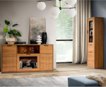 Living Room Furniture Set 2-Piece Sideboard Chest of Drawers Display Cabinet Modern Oak
