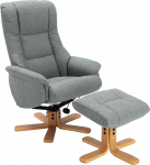 Morris Living The Cairo Lisbon Lisbon Teal Green Fabric Swivel Chair with Matching Footstool