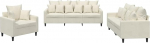 Kreemjas sametist diivanikomplekt 3 tk - mugav, vastupidav, elutuppa ja l&otilde;&otilde;gastumiseks, mudel3201688
