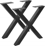 SAM X-kujuline lauaraam, 2 tk, v&auml;rvitud malmist, must, metallist X-raam puidust laudadele, 70 x 10 x 74 cm, raam DIY projektidele