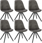 WOLTU&reg; 6 x s&ouml;&ouml;gitooli, 6 s&ouml;&ouml;gitoolist koosnev komplekt, disainer toolid, k&ouml;&ouml;gitoolid, puidust raam, antiiknahkne v&auml;limus