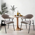 stone princess 2 moodsa s&ouml;&ouml;gitoa tooli komplekt: Polsterdatud kangastoolid k&auml;etugedega must metallist raam - ergonoomiline polsterdus s&ouml;&ouml;gitoa k&ouml;&ouml;ki elutuppa (khaki, DC011-2er)