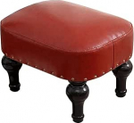 DiicMa v&auml;ike jalahoob, Ottomani, nahast, polsterdatud jalatugi, puidust jalatugi, tool, diivanijalats elutuppa (v&auml;rv : punane)