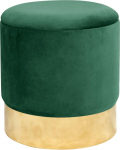 AKORD kuldne veluurist riiuliga 39 cm | Pouffe | Jalahoob | V&auml;ikeste asjade hoidmine | Veluur | Tepitud pouf | B 39 x K 40 x S | Kaal 5,70 kg | Pudelroheline / Bottle Green / Pudelroheline