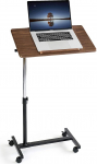 Tatkraft Gain Laptop Table Height Adjustable with Wheels, Height Adjustable 71-96 cm, Large Table Top, Suitable for up to 17 Inch Laptops, Robust and Stylish