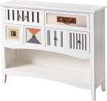 Konsolentisch, Eingangsschrank aus Massivholz - Mehrst&ouml;ckiger Lagerschrank for Wohnzimmer und Flur Flurtisch