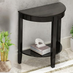 Konsolentisch, Eingangstisch, Sofatisch, moderner Akzenttisch, Tisch hinter der Couch mit offenen Regalen, Wohnzimmertische, Akzenttisch f&uuml;r den Flur im Foyer (schwarz, 66 cm)