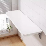 Klapptisch f&uuml;r Waschk&uuml;che, Wandmontage, platzsparendes Design, Wei&szlig;, L80