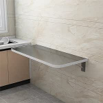 Klappbarer Laptop-Schreibtisch zur Wandmontage, wandelbarer Arbeitsschreibtisch mit Edelstahlhalterungen f&uuml;r platzsparende schwebende Werkbank f&uuml;r kleine R&auml;ume