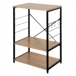 AKTIVE Max Home K&ouml;&ouml;giservituut, 60 x 40 x 82 cm, puit ja teras, 3 tasandit ja 4 k&uuml;lgkonksu, reguleeritavad jalad, panipaik, mikrolaineahjualus, servituut (18425)