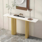 Moodne kitsas laud elutuppa Stiilne kuldne konsoolne diivanilaud ruumi s&auml;&auml;stev aktsentm&ouml;&ouml;bel Lihtne montaaž 100cm diivani taga