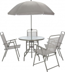 SAFAVIEH M&eacute;tal Bistro s&ouml;&ouml;gikomplekt v&auml;ljas - komplekt 3, terrassilaud ja toolid, naturaalne