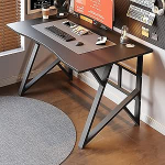 Moderner industrieller B&uuml;rotisch, lihtsam Schreibtisch aus Metall und Holz, f&uuml;r Laptop, Zuhause und B&uuml;ro, Arbeitsplatz, 100 x 60 cm, Schwarz - Stilvoller Computertisch f&uuml;r Studium und Arbeit
