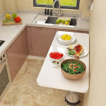 Klappbarer Wandtisch f&uuml;r kleine R&auml;ume mit Halterungen. An der Wand montierte Werkbank und Computertisch f&uuml;r K&uuml;che und Home Office. Klappbar, 60 cm, 120 cm Optionen