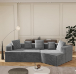 Soweiz elutoa diivan, Schneider Comfort kangas koos pilvedega kombineeritud diivan, modulaarne diivan, t&auml;ielikult kokkusurutud pakend ilma kokkupanekuta, n&ouml;&ouml;rmaterjal, 312 x 75 x 68 cm (Hall)