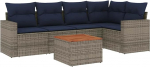 Garten-Sofagarnitur Ecksofa Grau PE-Rattan 62x62x69cm - Komfortable Sitzpl&auml;tze f&uuml;r Terrasse und Innenhof Model3256446