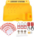 Lockout Tagout Station, Lockout Tag Out Kit Board koos 2 Hasps ja 10, L&auml;bipaistev kate seinale paigaldatud Lockout Safety Supply