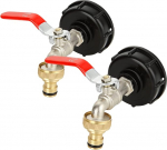 GOYADA IBC Tank Outlet Tap 1/2 Inch, 1000L IBC Outlet Tap S60 x 6, Tap Ibc Container Tank Adapter for Water Butt, Tap, Stopcock, Pack of 2