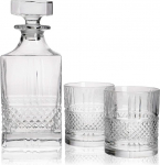 Maxwell & Williams Verona Collection 3 Piece Whisky Set with Quality Crystalline - Includes 1 Decanter and 2 Whisky Glasses - 1 Set