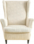 HAOYONG Wingback Chair Slipcovers Elastic Jacquard Wing Chair Covers 2 Pieces Wingback Armchair Slipcover Stretch Chair Slipcovers Washable Armchair Protector Cover for Living Room and Bedroom