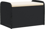 Tomostar Aufbewahrungsbox f&uuml;r den Au&szlig;enbereich, Bank, Aufbewahrungsbox mit Kissen, Schwarz, 80 x 51 x 52 cm, Polyratten