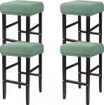 Ottomani kaitsev kate, elastne ristk&uuml;likukujuline tooli kate, baaritooli kate pehme elastse aluspinnaga, eemaldatavad pestavad katted baaritoolidele kohviku, k&ouml;&ouml;gi, s&uuml;gav kohviku jaoks (heleroheline, 4e