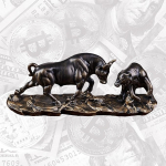 Wall Street b&ouml;rsil Charging Bull Thrusting Bear Figuri Abstract Art Table Top Cattle Figure Financial Broker Gift, Dekoratiivsed Skulptuurid Moodne