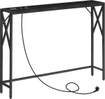 ACTBK151UE01 Laadimisjaamaga konsoollaud, sissep&auml;&auml;sulaud, kitsas konsoollaud, koridorilaud, n&auml;ituselaud, k&uuml;ljelaud sissep&auml;&auml;suks, elutuppa, koridori, musta v&auml;rvi