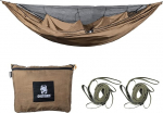 OneTigris Kompound Travel Hammock 1 inimene v&auml;ljas v&otilde;rkkiik koos s&auml;&auml;sev&otilde;rguga korduvkasutatavas pakendis 260 x 130 cm Coyote Brown
