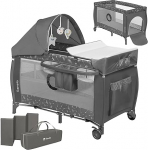 Lionelo Sven Plus 4-in-1 beebivoodi Beebi alates s&uuml;nnist kuni 15 kg Vahetusvaip s&auml;&auml;sev&otilde;rk &Otilde;hulised k&uuml;lgseinad koos k&uuml;lgseintega Kandekott Kokkupandav