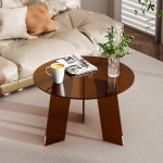 Akr&uuml;&uuml;list kohvilaud &uuml;mmargune l&auml;bipaistev &uuml;mmargune kaasaegne Lucite k&uuml;ljelaua jalad elutuppa magamistuppa kontorisse (tumepruun, 60x40cm)