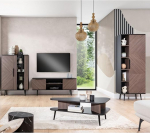 Kodum&ouml;&ouml;blikomplekt Elamu seinakapp grafiitpruunis 4 tk | 1 Highboard, 1 Lowboard, 1 vitriinkapp, 1 kohvilaud