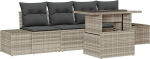 5-teiliges Garten Sofa Set mit Kissen Hellgrau Poly Rattan Gartenlounge Model3349088