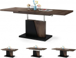 Moderner Grand s&ouml;&ouml;gilaud - S&ouml;&ouml;gilaud - pikendatav kuni 180 cm - reguleeritava k&otilde;rgusega - k&ouml;&ouml;gilaud - 120 x 70 cm - 05 - pruun tammepuust + must