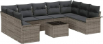 Gartensofa-Set mit Kissen 10 tk Grau Poly-Rattan Gartenm&ouml;bel Model3345529