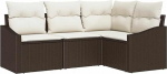 Model3346698 4-osaline aia diivan komplekt koos padjaga Brown Poly Rattan Garden Lounge